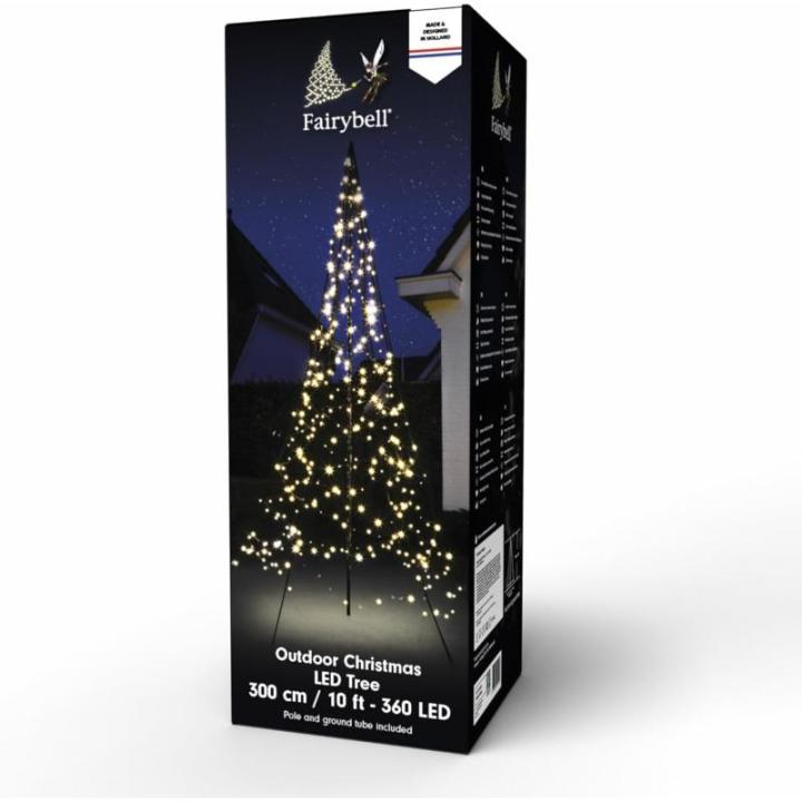 LED-Weihnachtsbaum für draussen - 4 Meter - 400 LEDs - Weihnachtsbaum inklusive Mast - Warmweiss