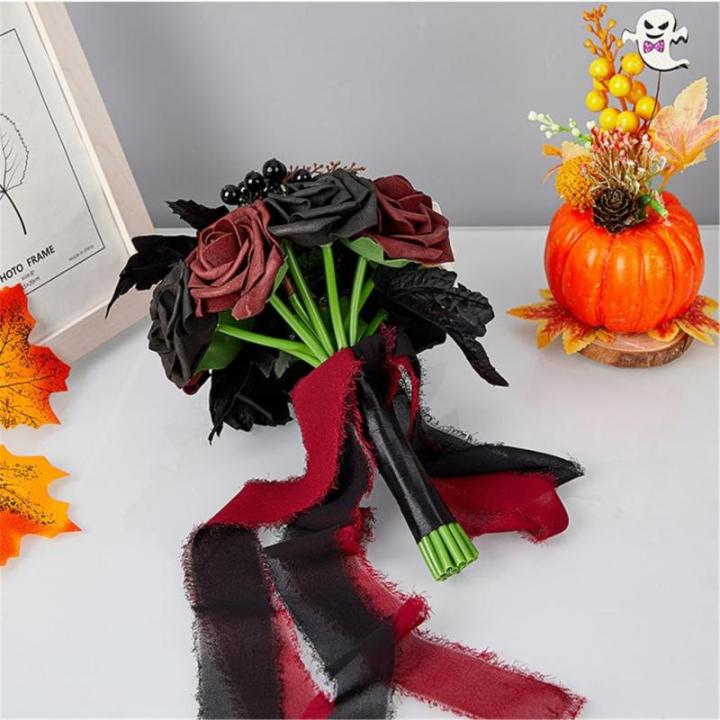 Hochzeitssträuße Schwarze Sträuße Künstliche Blumen für Brautjungfern
