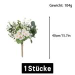 Deko Blumen 13 Stück Fake Künstliche Flowers mit Stielen DIY Brautjungfer Brautsträuße Valentinstag Muttertag Hochzeitsfeier Babyparty Zuhause Dekoration 1812