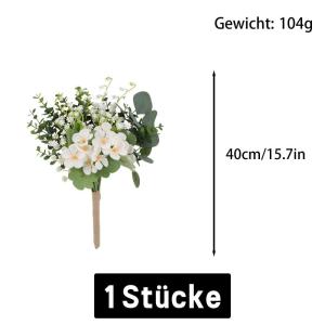 Deko Blumen 13 Stück Fake Künstliche Flowers mit Stielen DIY Brautjungfer Brautsträuße Valentinstag Muttertag Hochzeitsfeier Babyparty Zuhause Dekoration 1812
