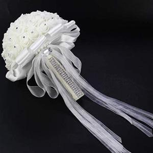 Hochzeitsstrauß for die Braut mit künstlichen Blumen, künstliche Hochzeitssträuße, handgemachte Rosenblüten, Strasssteine, Brautjungfern, Hochzeitsstrauß, Hochzeitsaccessoir