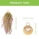 Kunstplant hangende met houten mand, hangende plant kunstmatige klimop kunstmatig 107cm voor kantoor, keuken, tuin, party wanddecoratie
