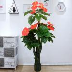 Kunstblumen 170 cm großer künstlicher Baum/Pflanze, große bodenstehende Moderne künstliche Pflanzen für den Innenbereich, grüne Topfdekoration in schwarzem Kunststofftopf fü