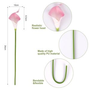 20 stks Fake Calla Lelie Roze & Wit Faux Bloemen Boeket met Stengels Latex Calla Lelie Decoratieve voor Bruids Bruiloft Thuis Party Kantoor Bloemstuk