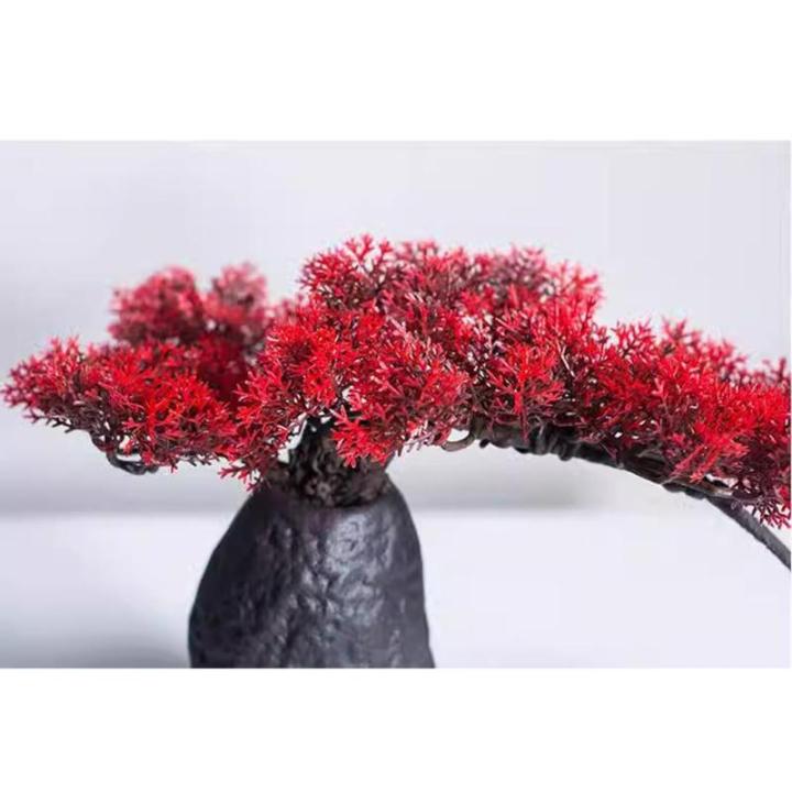Künstlicher Bonsai-Baum Chinesischen Stil Simulation Begrüßen Kiefer Künstliche Bonsai Keramik Vase Set Wohnzimmer Zimmer Zen Dekoration Gefälschte Kiefer Bäume Künstliche B