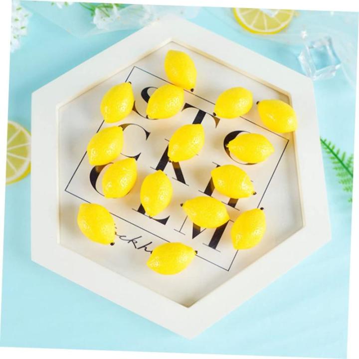 24 STK Mini-Zitronenimitat Simulationszitronen Dekor Mini-Spielzeug Lebensechte Mini-Zitrone Miniaturen künstliche Zitronen bastelzeug Foto-Requisiten Miniatur-Zitrone PVC Yellow