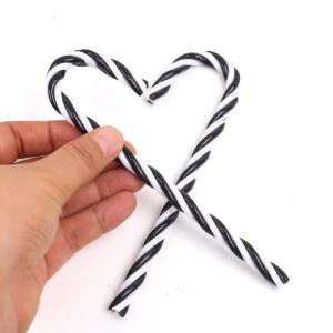 32 stuks kerstsnoepstok hangende ornamenten zwart en witte kerstboom hangende decoraties plastic gedraaide kruk ornamenten voor kerstambachten binnen buiten decor (15 cm geen gaten