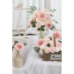 Künstliche rosa Blumen Fake Rose Blumen Dahlie mit Stielen für DIY Hochzeit Brautsträuße, Babyparty, Blumenarrangement, Tischaufsätze, Heimdekorationen.