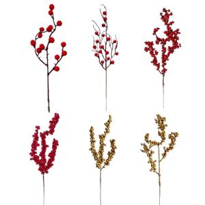 Künstliche Stiele, Weihnachtsbeeren, Zweige für Weihnachtsbaum, Kranz, Dekorationen, Frühlingsfest