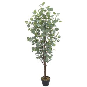 Eucalyptusboom, eucalyptus, kunstplant, kunstplant, 140 cm, interieurdecoratie, kunstplant, ziet eruit als echt in pot