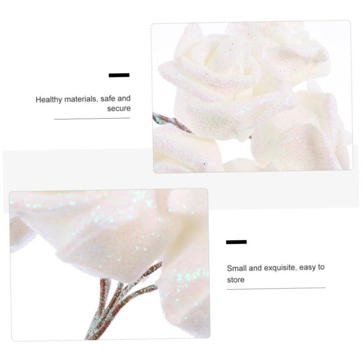 50 Stück Rosenkopf Künstliches Blumendekor Aussehende Gefälschte Rose Simulationsblumenstrauß Künstlicher Rosenstrauß Gefälschte Blumenköpfe Künstliche Blumen Weiß Sport