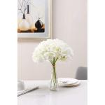 Kunstbloemen, hortensia, 10 stuks, kunstmatige hortensia-koppen met stelen, voor bloemstuk, bruiloftsfeest, huis, hotel, wit
