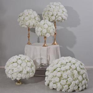 Milchweiße Rosenkugeln, Kunstblumen-Rosenkugeln, künstliche Blumenkugeln, geeignet für Tischpartys und Tischdekorationen zum Valentinstag (60cm)