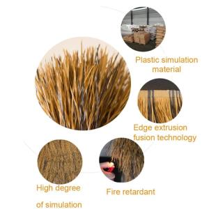 Simulation Strohfliese künstlicher Pavillon Grasschuppen Holzhaus Kunststoff gefälschtes Stroh schwer entflammbar dekoratives Stroh PVC Farm Simulation Strohfliese ( Color : Colo