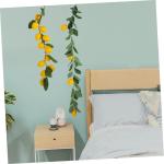 6 STK Simulation Zitronenrattan Grüne Blättergirlande Szene kunstplflanze Artificial Plant gelbe Eukalyptusgirlande Dekor Sommerliche Zitronengirlande Sommerdeko Plastik Yellow