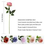 10 stuks kunstmatige zijden rozen bloemen enkele stengel neprozen bloemen voor thuisfeest bruiloft boeket (bonenpasta roze)