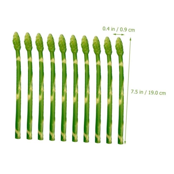 20 STK Simulierte Spargel-Ornamente Realistische Pflanzliche Ornamente Spargel Dekor Spargel-Modelle Gefälschtes Lebensechtes Gemüse Vortäuschen Spielzeug Gemüse Obst PVC