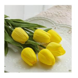 Kunstblumen Künstliche Blumen, Tulpe mit Vase, künstliche Pflanzen, künstliche Pflanzen für Heimdekoration – Seidenblumen-Arrangement für Partys für jeden Anlass