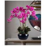 Kunstblumen Künstliches Blumenset, künstliche Phalaenopsis-Blumen, Pflanzenarrangement mit Keramiktopf, künstliche Ornamente in schöner Form für jeden Anlass