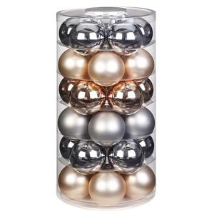Inge Glazen , mooie van glas, 30 in doos, kerstboomversiering, kerstboomversiering, kerstboomversiering, kerstboom (glowing mountains | grijs beige glans/mat)
