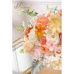 Künstliche Blumen Combo Champagner Blumen Mix Seide Blumen Dahlie Rosen mit Stielen für DIY Hochzeit Brautsträuße, Babyparty, Blumenarrangement, Tischaufsätze, Heimdekoratione