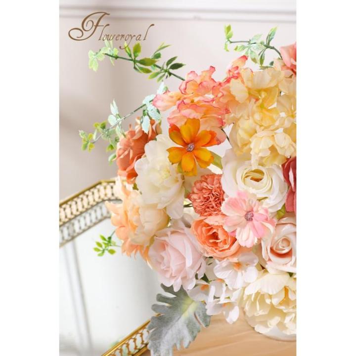 Künstliche Blumen Combo Champagner Blumen Mix Seide Blumen Dahlie Rosen mit Stielen für DIY Hochzeit Brautsträuße, Babyparty, Blumenarrangement, Tischaufsätze, Heimdekoratione