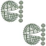 12 STK Blumenarrangement Topiary-käfigrahmen Drahtkugel Rahmen Aus Buchsbaum-formschnitt Stubenwagen Halter Für Blumengraskugeln Topiary-Kugel Faux Anlage Ball Green Plastik
