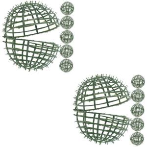 12 STK Blumenarrangement Topiary-käfigrahmen Drahtkugel Rahmen Aus Buchsbaum-formschnitt Stubenwagen Halter Für Blumengraskugeln Topiary-Kugel Faux Anlage Ball Green Plastik