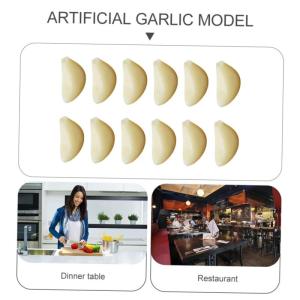 2 Sätze Simulierter Knoblauch Gefälschte Knoblauchflocken Gefälschter Knoblauch Küchendekoartikel Simulierte Knoblauchzehen Realistisches Gemüse Knoblauchflocken-dekor 12 Stü