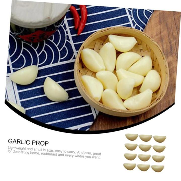1 Satz Simulierter Knoblauch Realistische Knoblauchzehen Grüner Knoblauch Küchendekoartikel Simulierte Knoblauchzehen Gefälschtes Gemüse Simulierte Gemüsemodelle PVC 12st