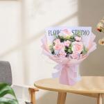 Gehäkelter Blumenstrauß mit Licht, Fertig Gestrickter Strauß, Kunstblume, Handgemachter Strickstrauß Zum Valentinstag, Rosa