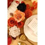 Halloween Künstliche Blumen Schwarze Blumen Mix Seidenblumen Gefälschte Rosen mit Stielen für DIY Hochzeit Brautsträuße Babyparty Blumenarrangement Tischdekoration Heimdekorat