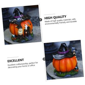 1stk 115000 Halloween-hexenfigur Halloween Tischdekoration Desktop-nachtlichter Halloween-Laternen Beleuchten Sie Halloween-Dekoration Halloween-Desktop-Ornament Harz Kürbis