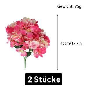 Boeket kunstbloemen, hortensia, bloem, 72 stuks, kunstbloemen met stelen, planten voor bloemstuk, bruiloftsfeest, huis, hotel, wit, 1109