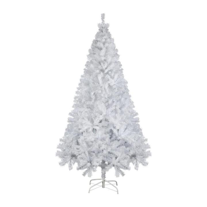 Kunstkerstboom, 180 cm, wit, kunstdennenboom met handschoenen en metalen standaard, kerstversiering voor binnen