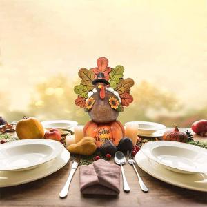 Thanksgiving Türkei Statue Harz Figuren Ornament Ernte Dekor