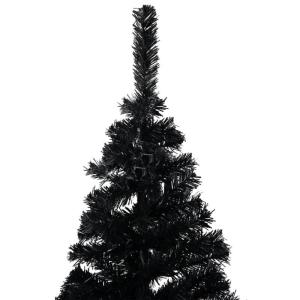 Wiederverwendbar Künstlicher Weihnachtsbaum Beleuchtung und Kugeln 150 cm H Christmas Tree Weihnachtsbaum Home Tannenbaum Weihnachtsdeko Christbaum Kunstbaum Halloween PVC Schwarz