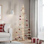 Kerstdecoratie kerstboom 180 cm massief grenenhout, kunstboom, boom, kerstmisdecoratie, houten kerstboom, houten kerstdecoratie