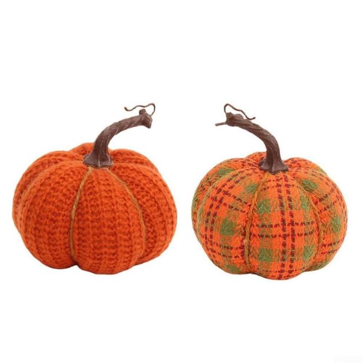 Vibrants Strickstoff Kürbis Ornament, perfekte Halloween-Ernte, Festival, Erntedankfest, Dekoration, erhältlich in verschiedenen Größen (1 klein)