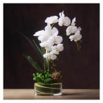 Kunstblumen Künstliche Blumen in transparenter Glasvase – Simuliertes Blumenarrangement für Wohnzimmer und Hochzeiten. Künstliche Blumen für jeden Anlass