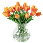 10 stuks PU Real Touch Latex Kunstmatige tulpen neptulpen bloemen boeketten bloemenarrangement voor huis kamer bruiloftsboeket middenstuk, oranje