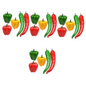 4 Sätze Simulationsmodell Paprika Schaufensterpuppe Maneküre- Set Schaufensterpfeffer Ziernieten Gefälschter Pfeffer Simulation Lebensmittelmodell Stütze Poly-Drache 5 Stück *
