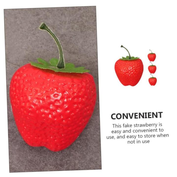 1 Satz Simulation Große Erdbeere Lebensechte Künstliche Fruchtrequisiten Realistisches Obstspielzeug Künstliche Erdbeeren Attrappen Für Desserttische Gefälschte Erdbeeren 4 St