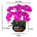 Kunstblumen Künstliche Pflanzen, künstliche Phalaenopsis-Orchidee, Schmetterlingsorchideen mit Keramik-Blumentopf, realistische Blumendarstellung im Topf für jeden Anlass