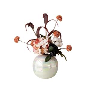 Kunstblumen Künstliche Blumen, Pflanzen, künstliche Blumen, Topfornamente für Heimdekoration, Kunstblumen mit Keramikvasen-Arrangement für jeden Anlass