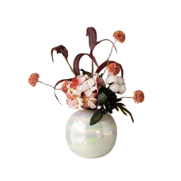 Kunstblumen Künstliche Blumen, Pflanzen, künstliche Blumen, Topfornamente für Heimdekoration, Kunstblumen mit Keramikvasen-Arrangement für jeden Anlass