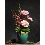 Kunstblumen Künstliche Blumen, Pflaumenblüte, Kamelie mit Topf, Simulationsblumen, Tischdekoration, Zubehör, Kunstblumen in Vase für jeden Anlass