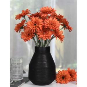 Kunstblumen Künstliche Gerbera-Blumen, Kunstblumen-Arrangement mit Vase, für Hausgarten, Party, Büro, Kaffee, realistische Kunstblumen für jeden Anlass