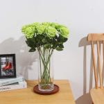 12 stuks Kunstmatige Rozen, 53cm Kunstrozen Enkele Lange Steel , Realistische voor Bruiloftsboeket, Thuis Tuin Woonkamer Hotel Kantoor Decoratie (Grün)