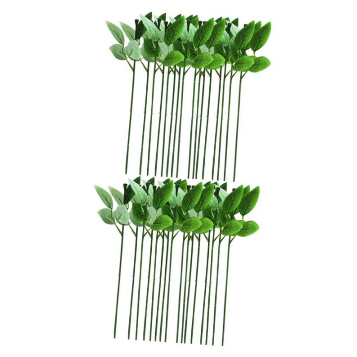 280 STK Rosenstiel künstliche blüten Artificial Rosenblumenstiel Bouquet Fake Fake grünes Blatt künstliche Rosen Material für künstliche Blumen handgemachtes Material Draht.